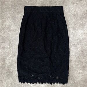 J. Crew Black Lace Pencil Skirt